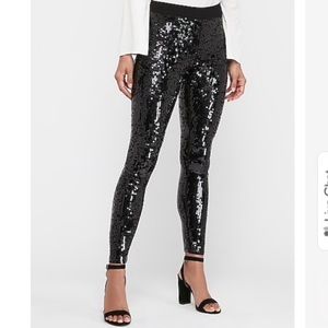 Express Sequin Velvet Leggings High Waisted M